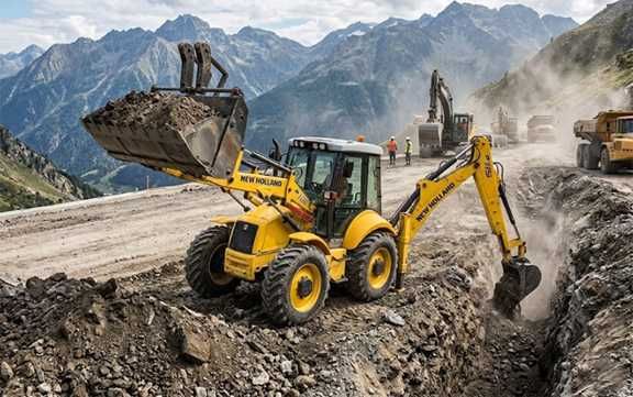 تصویری از نیوهلند b115 بیل بکهو هنگام کار
