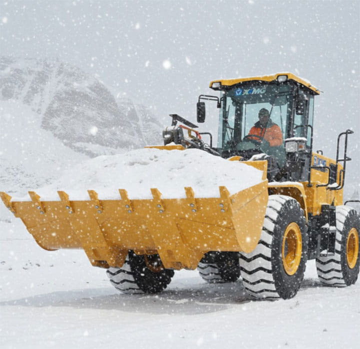 لودر XCMG ZL50 در برف