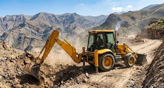 بیل بکهو hlb95 نیوهلند در کوهستان