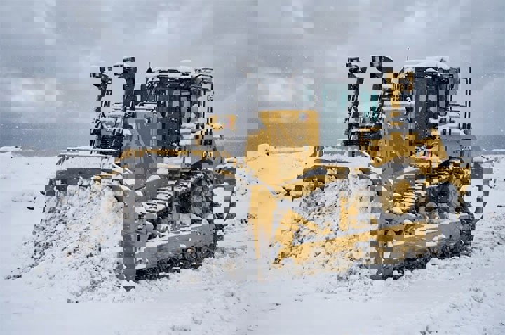 کاترپیلار D8 در برف