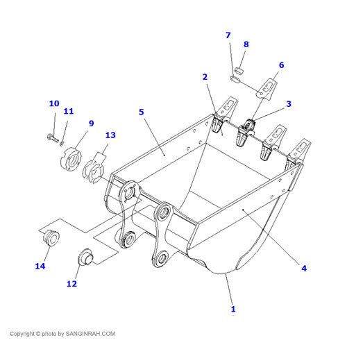 پلیت قفل کن بوش باکت بیل مکانیکی کوماتسو PC220-7