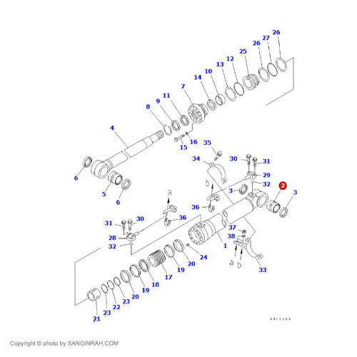 بوش ته جک بالابر بیل مکانیکی کوماتسو PC200-7