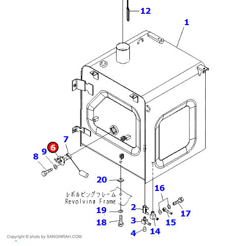 سنسور تانک سوخت بیل مکانیکی کوماتسو PC200-7