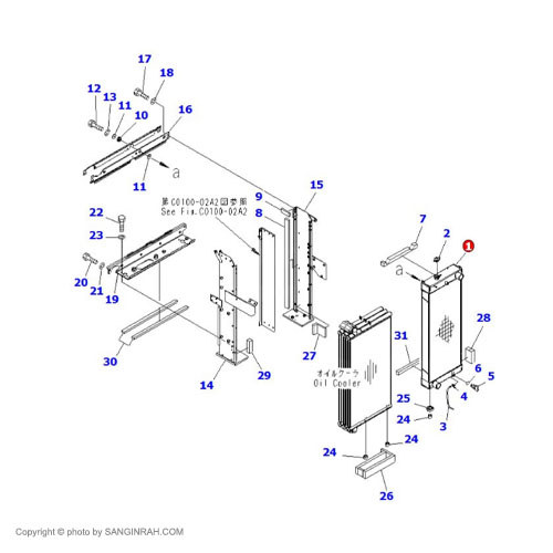 رادیاتور آب موتور کوماتسو 6D125 E3