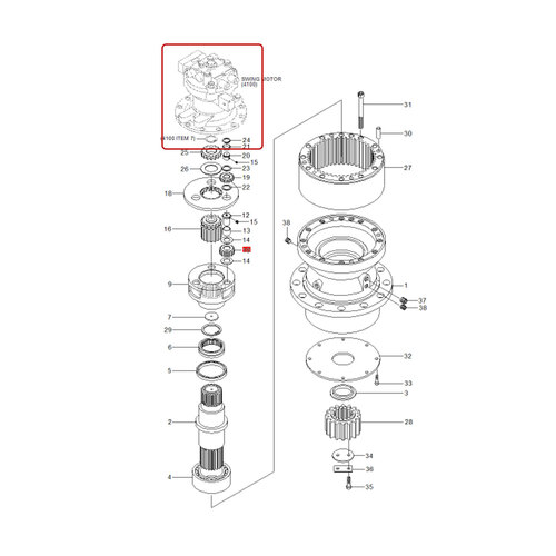 پمپ گردان بیل مکانیکی هیوندا R210LC-9