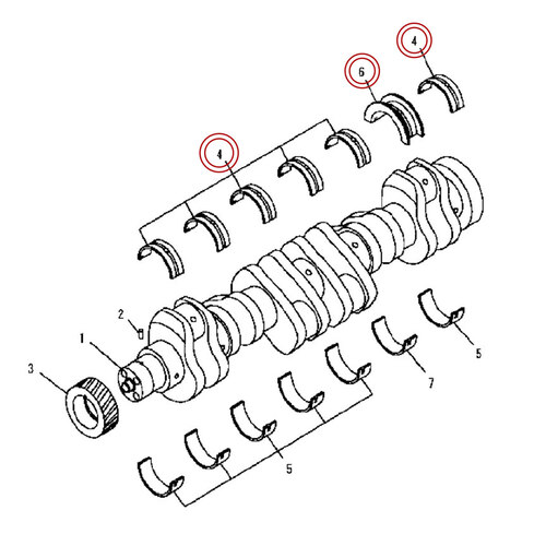 یاتاقان ثابت موتور کوماتسو 6D102