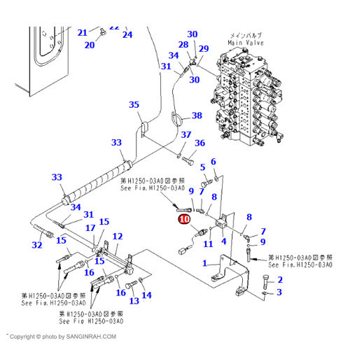سنسور فشار هیدرولیک بیل مکانیکی کوماتسو PC200-7