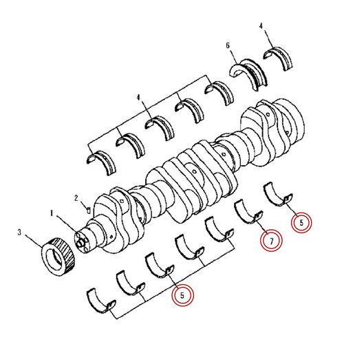 یاتاقان متحرک موتور کوماتسو 6D102