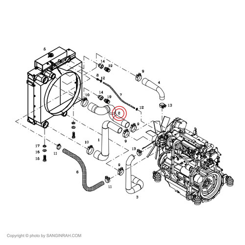 شلنگ بالای اینترکولر بیل مکانیکی هپکو HE100