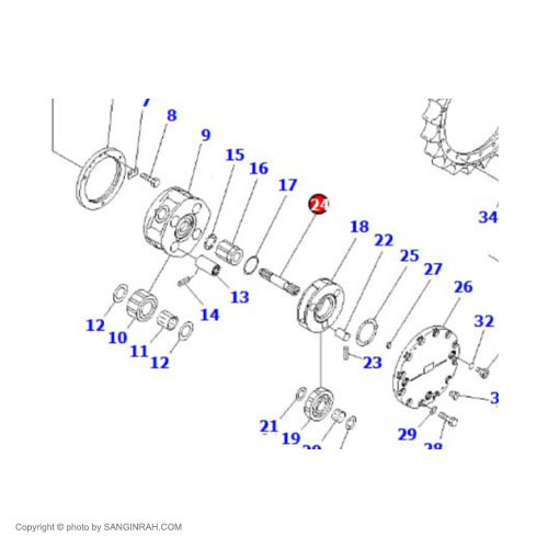 پلوس گیربکس حرکت بیل مکانیکی کوماتسو PC200-7
