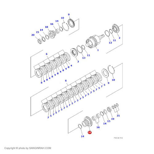 دنده یک 26 تایی گیربکس لودر کوماتسو WA 470-3