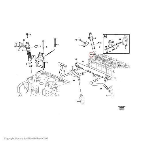 واشر مسی انژکتور لودر ولوو L90F