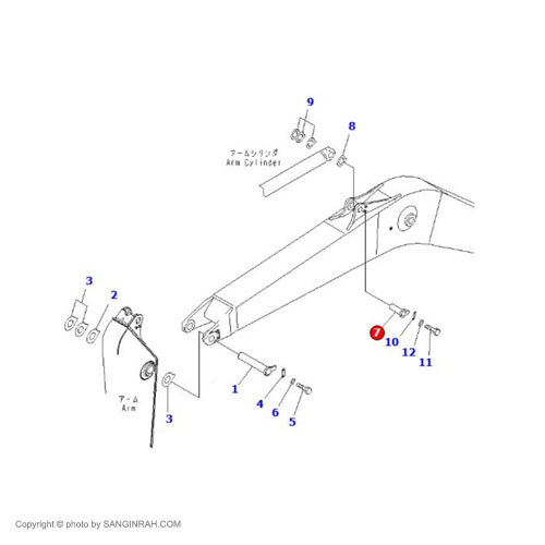 پین ته جک استیک بیل مکانیکی کوماتسو PC200-7
