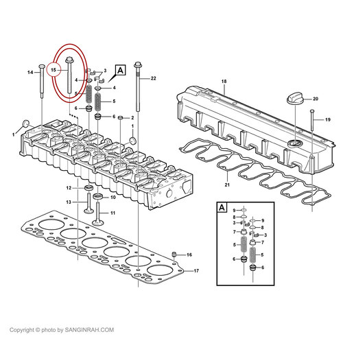 پیچ کوتاه سرسیلندر بیل مکانیکی ولوو EC 210 BLC