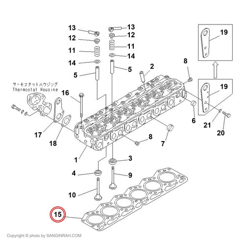 واشر سرسیلندر بیل مکانیکی کوماتسو PC200