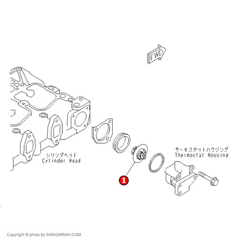 ترموستات موتور کوماتسو 6D102