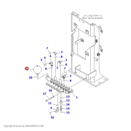 اکومولاتور سولونویید هیدرولیک بیل مکانیکی کوماتسو PC200-7