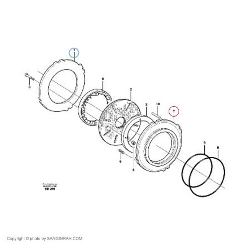 پیستون ترمز چرخ جلو لودر ولوو L120F