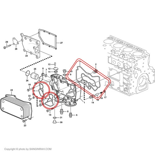کیت واشر کولر روغن بیل مکانیکی ولوو EC 210 BLC