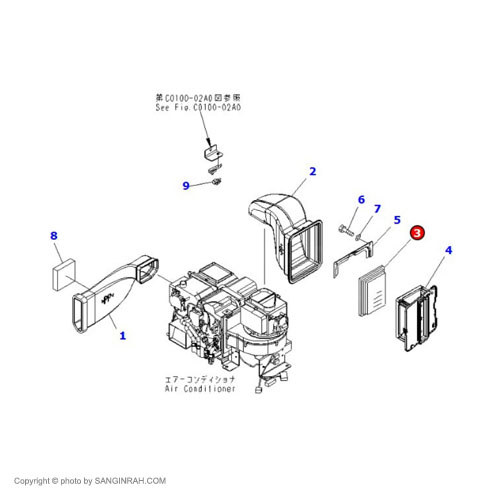 فیلتر کابین بیل مکانیکی کوماتسو PC200-7