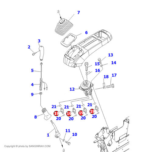 سوپاپ پایلوت لیور بیل مکانیکی کوماتسو PC200-7