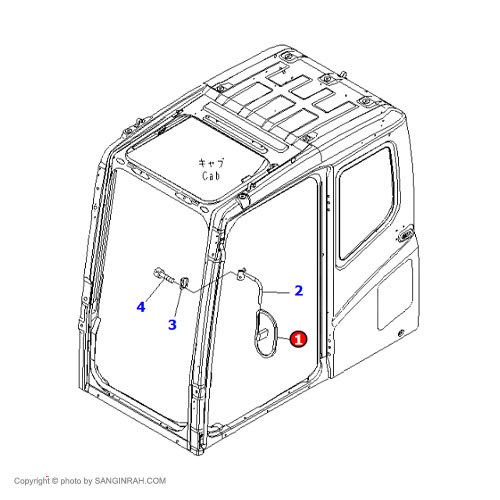 آیینه بغل بیل مکانیکی کوماتسو PC200-7