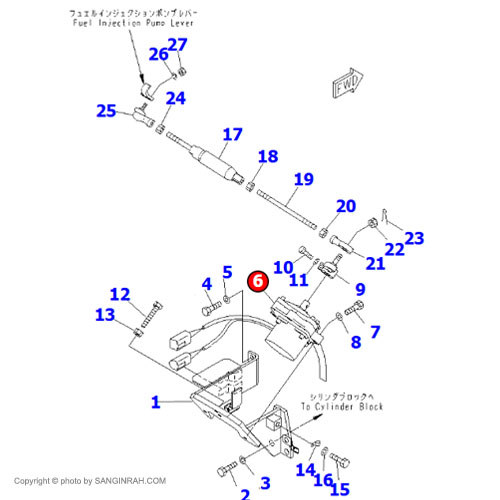 گاورنر بیل مکانیکی کوماتسو PC200-7