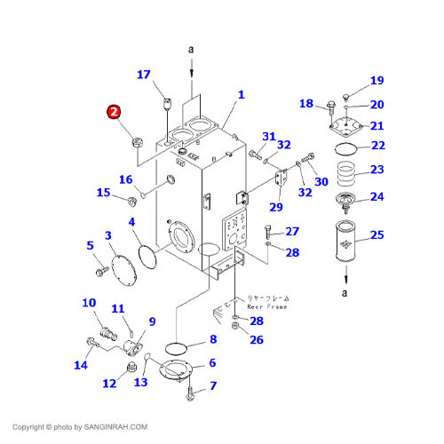 درب تانک هیدرولیک لودر کوماتسو WA 470-3