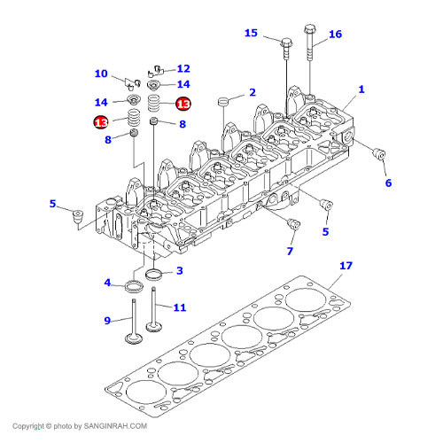 فنر سوپاپ موتور بیل مکانیکی کوماتسو PC200-7