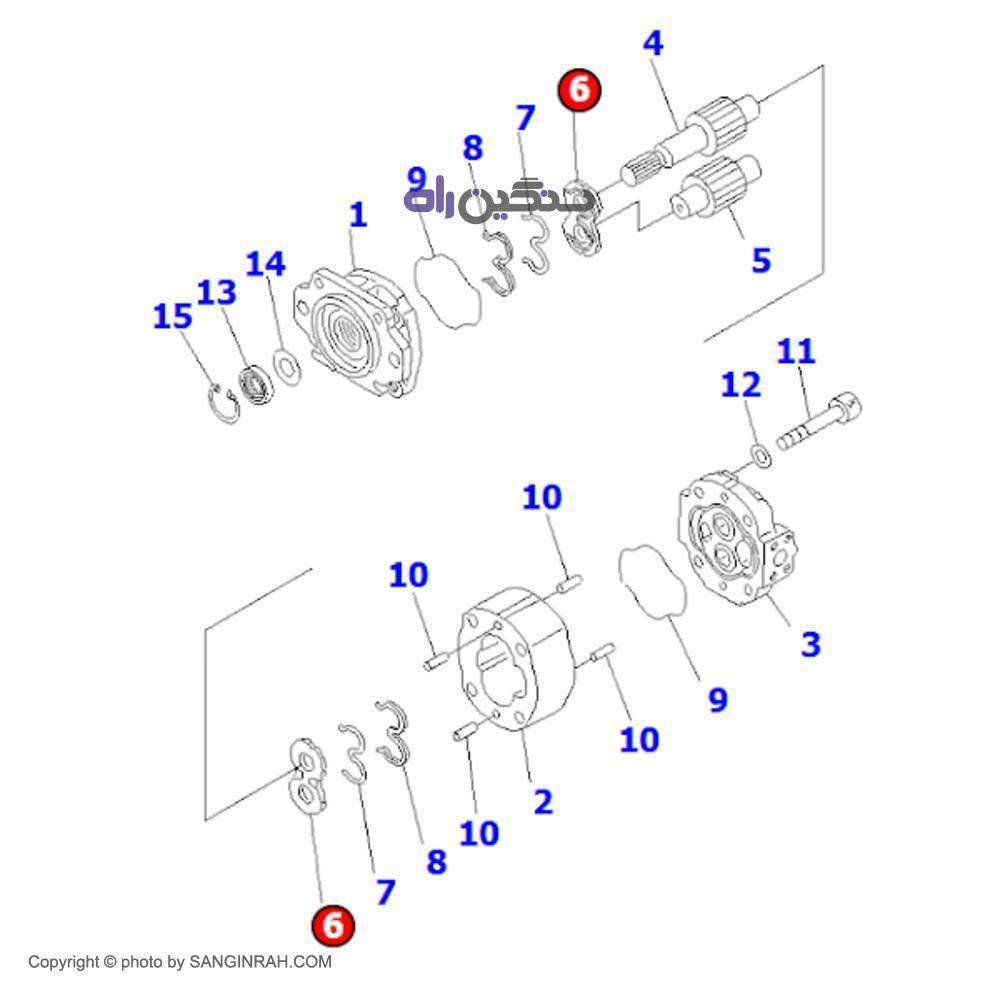 عینکی پمپ هیدرولیک لودر کوماتسو WA 470-3