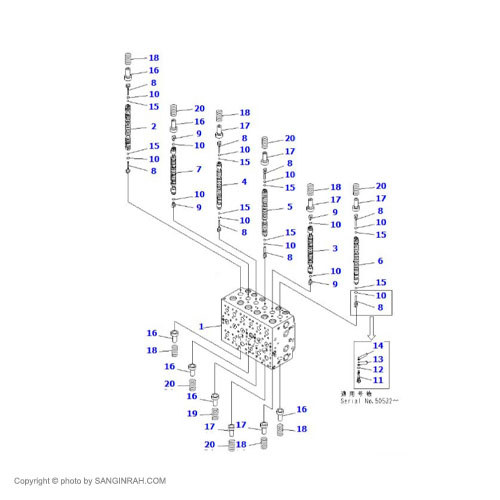 کیت شیر کنترل بیل مکانیکی کوماتسو PC400-7
