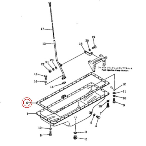 واشر کارتل روغن موتور کوماتسو 6D 105