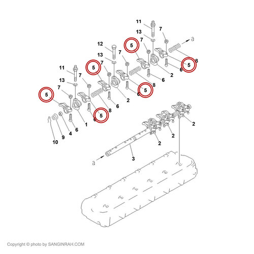 اسبک میل انگشتی سوپاپ بیل مکانیکی کوماتسو PC 200
