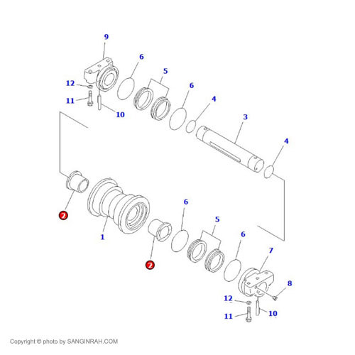 بوش رولیک پایین بیل مکانیکی کوماتسو PC200-7