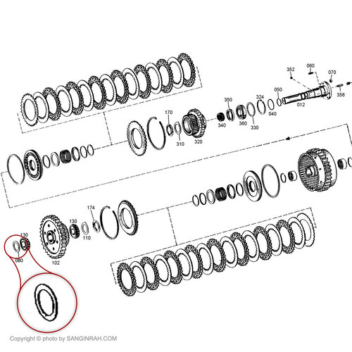 واشر شیم گیری کلاج هاپ گیربکس زد اف ZF 6WG200