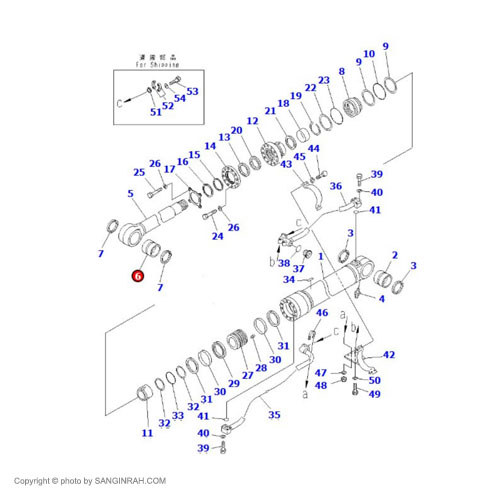 بوش سر جک بالابر بیل مکانیکی کوماتسو PC400-7