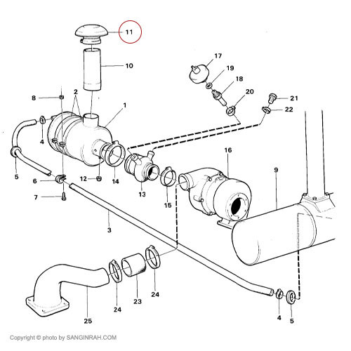 کلاهک هواکش لودر ولوو 4400
