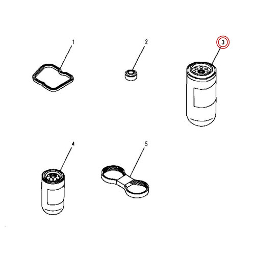 فیلتر روغن (بزرگ) موتور کوماتسو 6D102