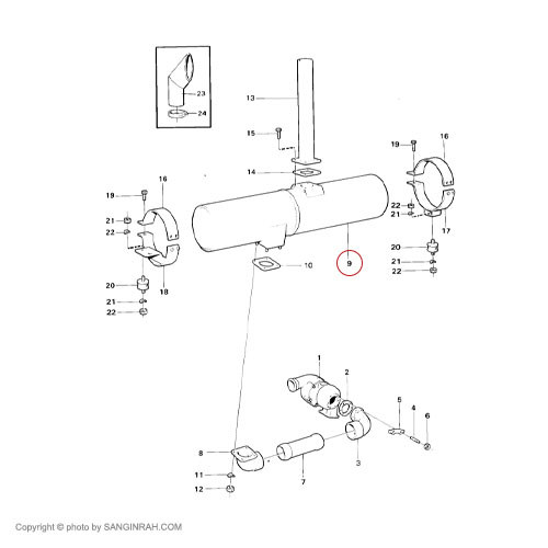 منبع اگزوز لودر ولوو 4400