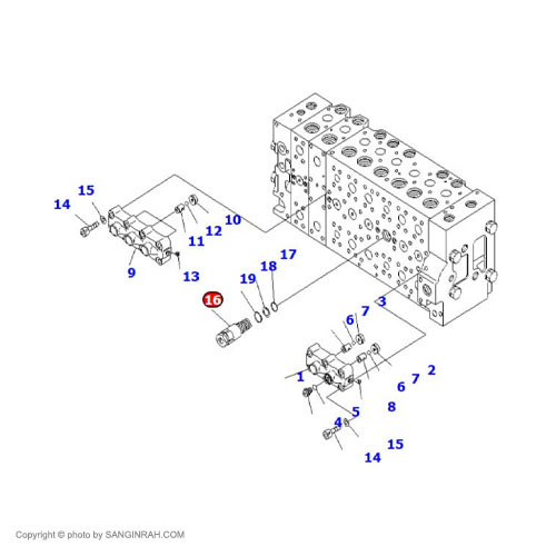فشار شکن شیر کنترل بیل مکانیکی کوماتسو PC400-7