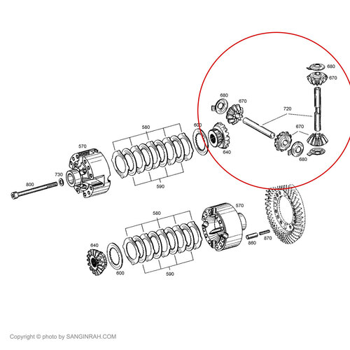 کیت دنده دیشلی دیفرانسیل بیل مکانیکی هپکو A900