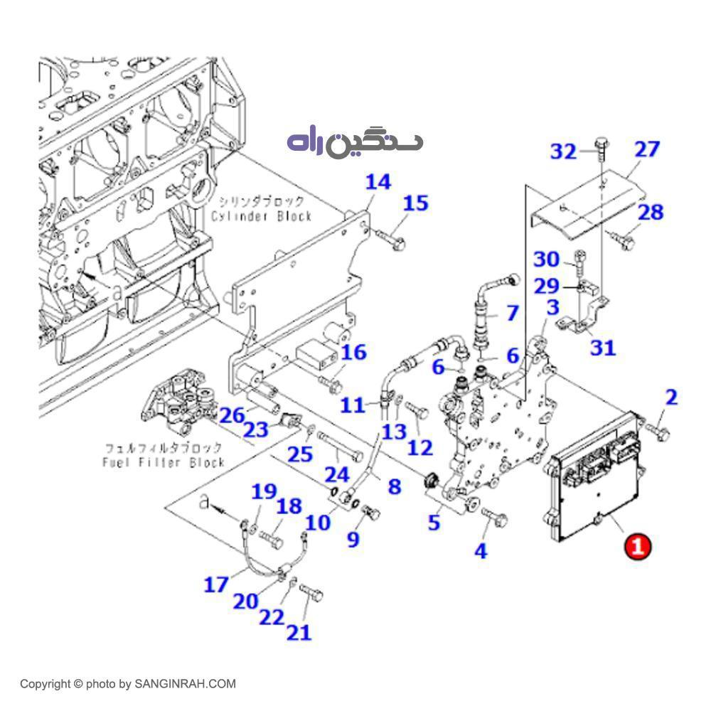 ای سی یو موتور کوماتسو 6D 170 E-5