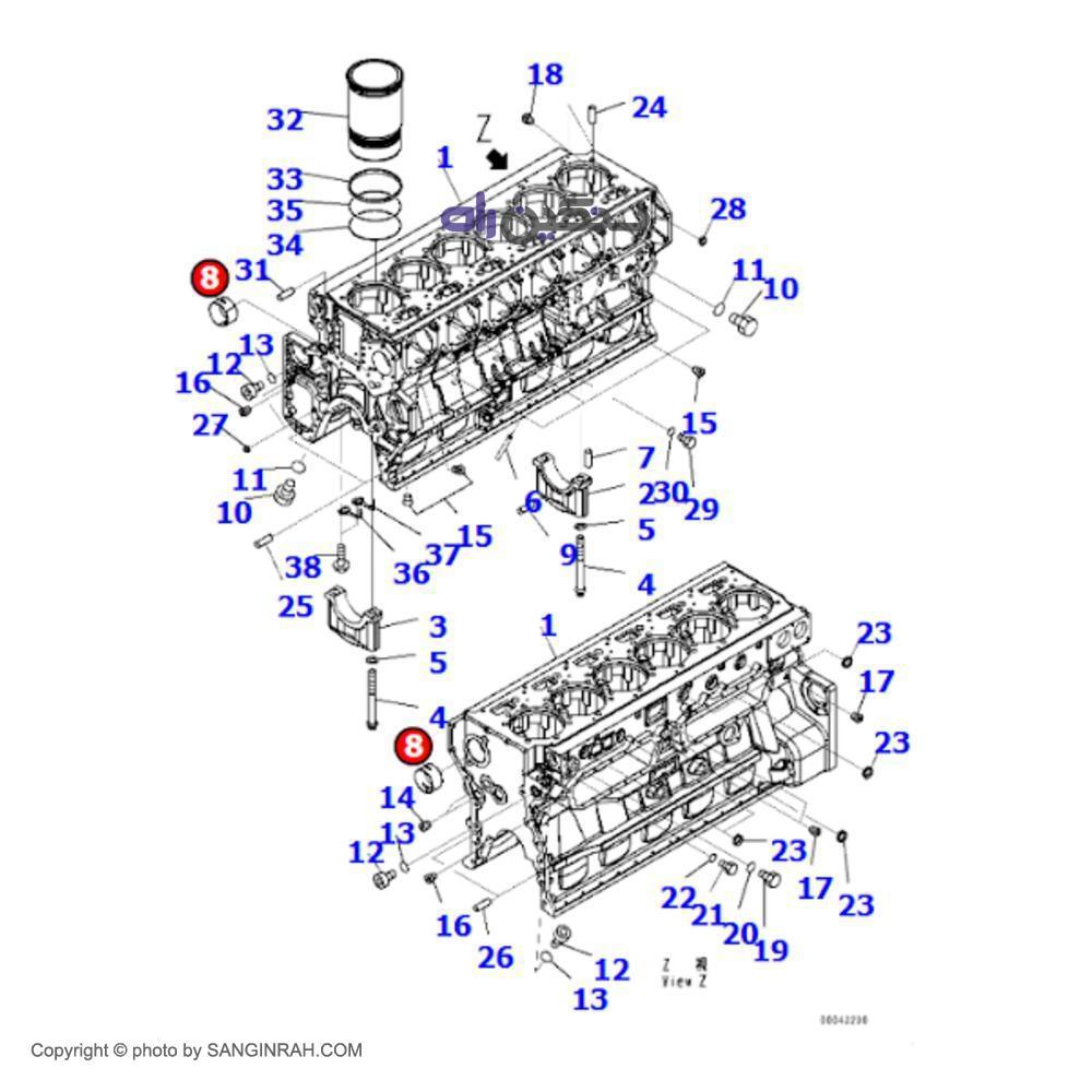 بوش میل سوپاپ موتور کوماتسو 6D 170 E-5