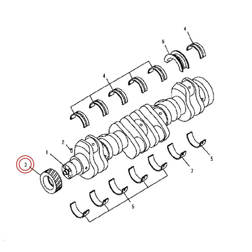 دنده سر میلنگ موتور کوماتسو 6D102