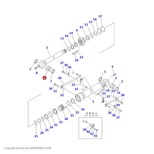 بوش سر جک خالی کن بیل مکانیکی کوماتسو PC400-7