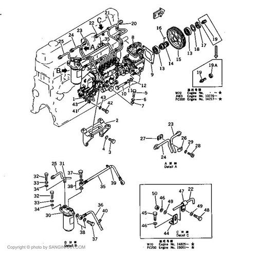 پمپ انژکتور سوخت موتور کوماتسو 6D 105