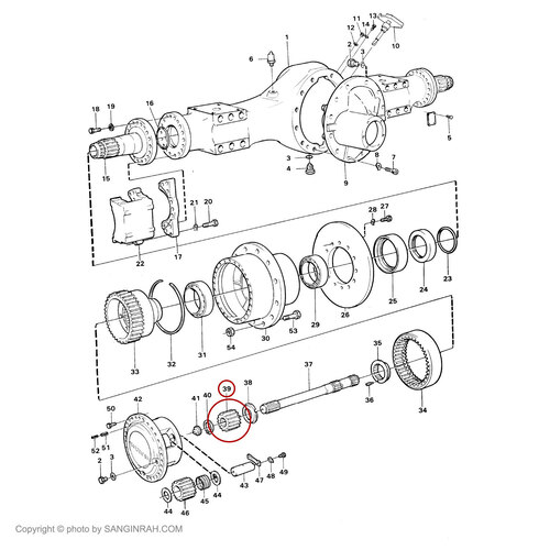 دنده سرپلوس چرخ عقب لودر ولوو L120BM