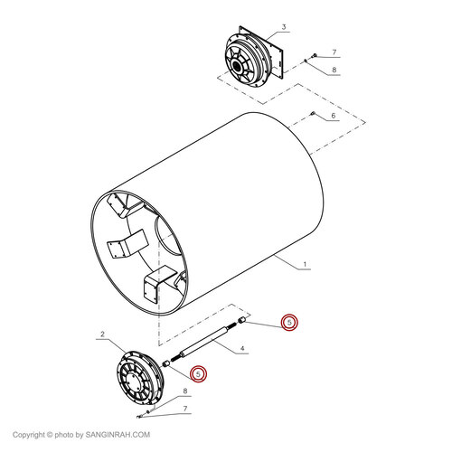 لاستیک شفت درام غلتک هپکو HC100