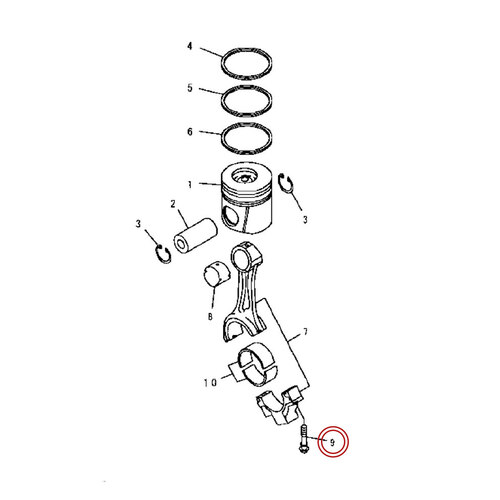 پیچ شاتون موتور کوماتسو 6D102