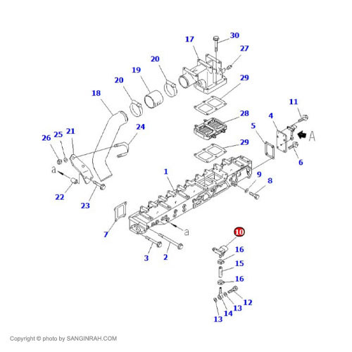 سنسور منیفولد هوا موتور کوماتسو 6D125 E3